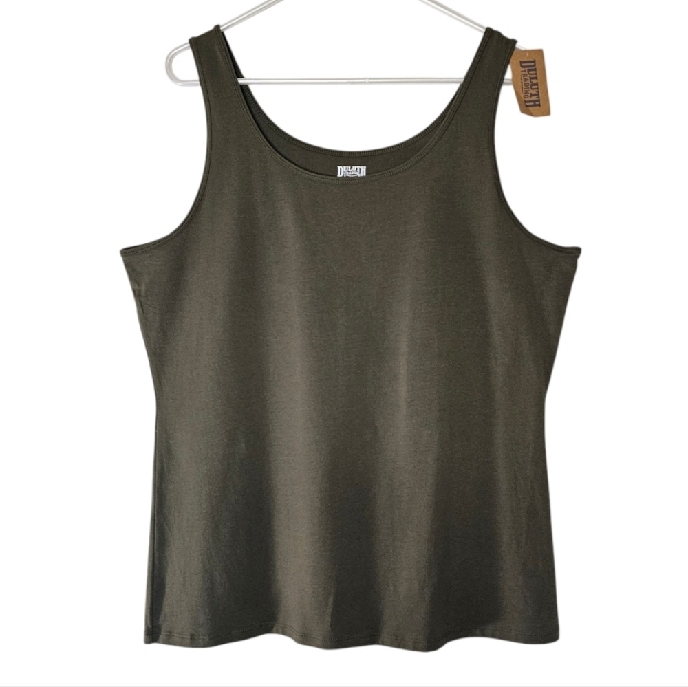 Duluth Trading Co Olive Green No Yank Tank Top Sz 2xl